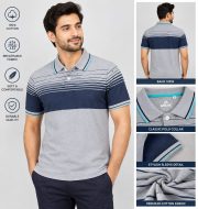 Men’s Stripe Polo T- Shirt
