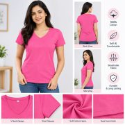 Ladies Top Plain Short Sleeve - Image 4
