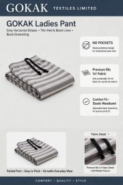 Ladies Striped Cotton-Rich Knit Pants - Image 8
