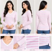 Ladies Top Striper T- Shirt Full Sleeve