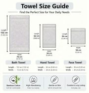 Bamboo Bath Luxurious 3 Piece Towels Set (Bath / Hand / Face Towels) - Image 6
