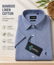 Bamboo, Linen, Cotton Shirts for Men. [ Half Sleeve ] - Image 9