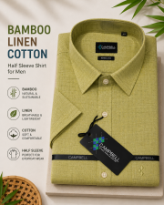 Bamboo, Linen, Cotton Shirts for Men. [ Half Sleeve ] - Image 8