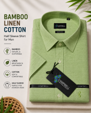 Bamboo, Linen, Cotton Shirts for Men. [ Half Sleeve ] - Image 4