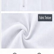 Men's 100% Cotton Deshi Baniyan – Half Sleeves Woven Vest with Secure Zipper Pocket – White - Image 3