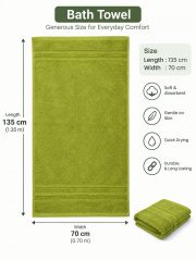 Premium 100% Cotton Terry Bath Towel – 450 GSM - Image 5