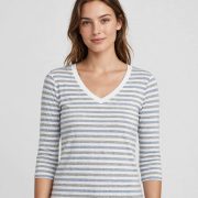 Ladies Top Striper T- Shirt 3/4th Sleeve - Image 3