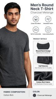 Men's  Cotton Round Neck T-Shirt - Image 6