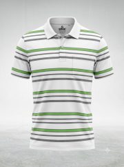 Men’s Stripe Polo T- Shirt - Image 3