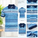 Men's 100% Cotton Striped Polo T-Shirt