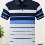 Men's 100% Cotton Striped Polo T-Shirt