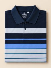 Men's 100% Cotton Striped Polo T-Shirt - Image 4