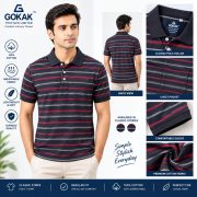 Men’s Stripe Polo T- Shirt