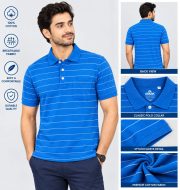 Men’s Stripe Polo T- Shirt - Image 4