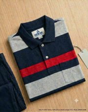 Men's 100% Cotton Striped Polo T-Shirt - Image 4