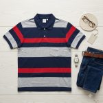 Men's 100% Cotton Striped Polo T-Shirt