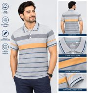 Men’s Stripe Polo T- Shirt - Image 4