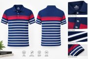 Men’s Stripe Polo T- Shirt - Image 4