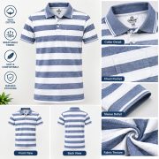 Men’s Stripe Polo T- Shirt - Image 5