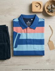 Men’s Stripe Polo T- Shirt - Image 4