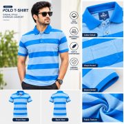 Men’s Stripe Polo T- Shirt