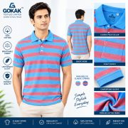 Men’s Stripe Polo T- Shirt