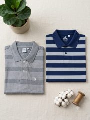 Men's 100% Cotton Striped Polo T-Shirt - Image 6