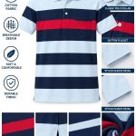 Men's 100% Cotton Striped Polo T-Shirt